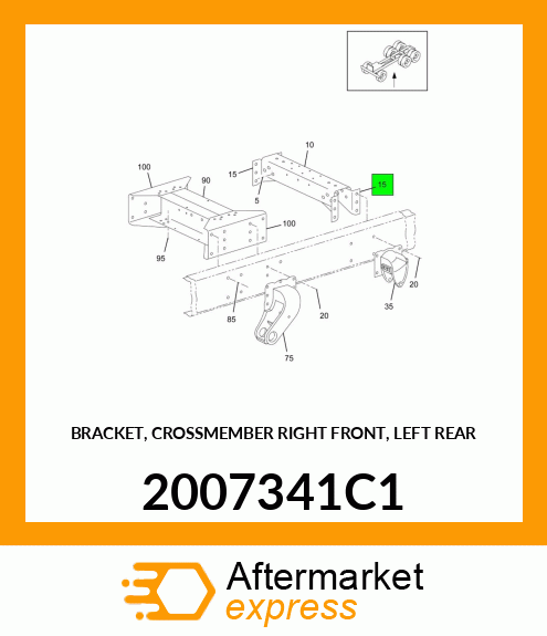 BRACKET, CROSSMEMBER RIGHT FRONT, LEFT REAR 2007341C1