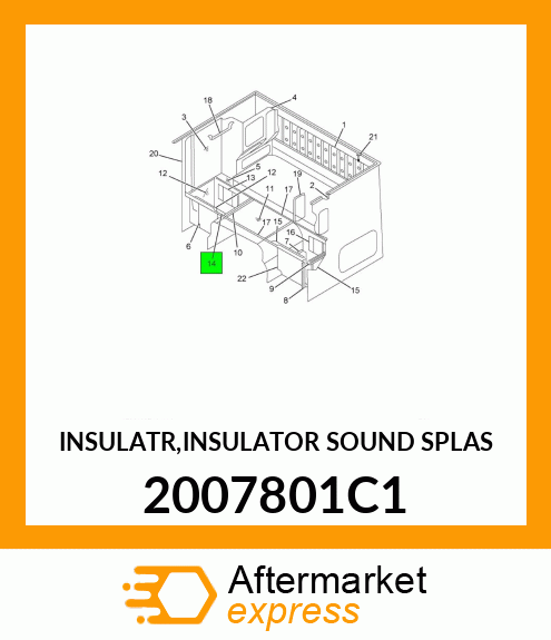 INSULATR,INSULATOR SOUND SPLAS 2007801C1