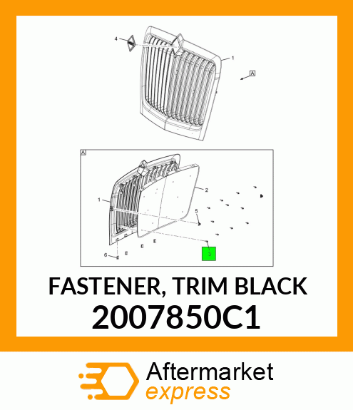 FASTENER, TRIM BLACK 2007850C1