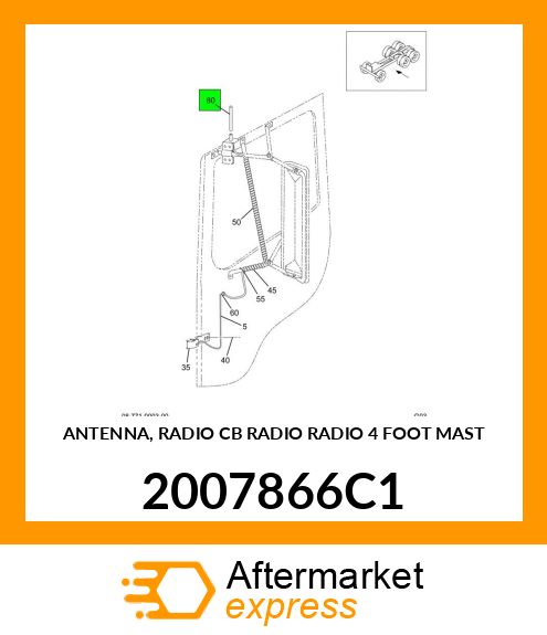 ANTENNA, RADIO CB RADIO RADIO 4 FOOT MAST 2007866C1