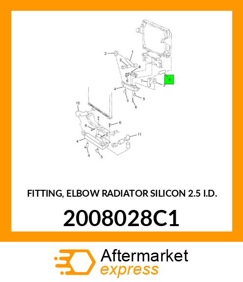 FITTING, ELBOW RADIATOR SILICON 2.5" I.D. 2008028C1