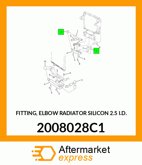 FITTING, ELBOW RADIATOR SILICON 2.5" I.D. 2008028C1