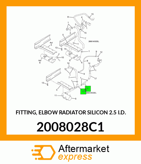 FITTING, ELBOW RADIATOR SILICON 2.5" I.D. 2008028C1