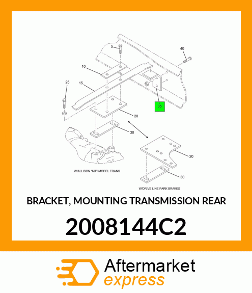BRACKET, MOUNTING TRANSMISSION REAR 2008144C2