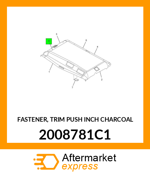 FASTENER, TRIM PUSH INCH CHARCOAL 2008781C1