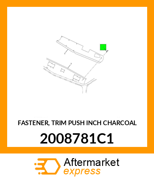 FASTENER, TRIM PUSH INCH CHARCOAL 2008781C1