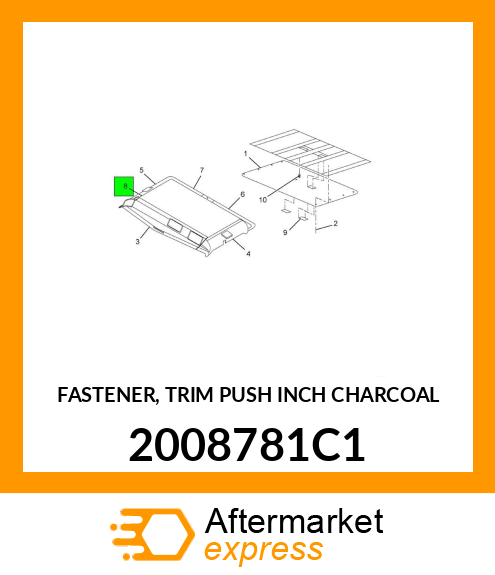 FASTENER, TRIM PUSH INCH CHARCOAL 2008781C1