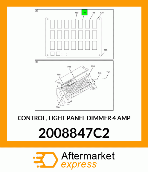 CONTROL, LIGHT PANEL DIMMER 4 AMP 2008847C2