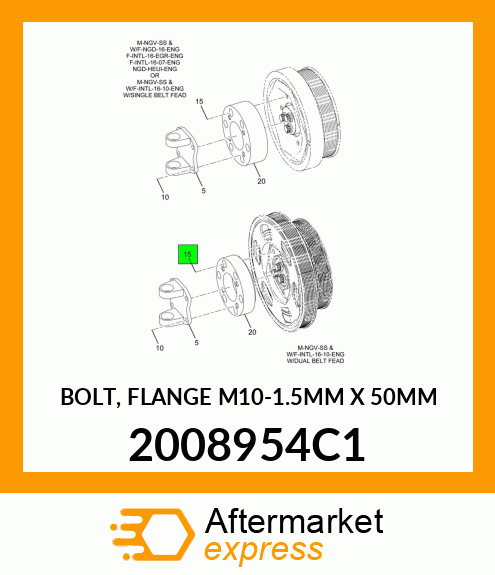 BOLT, FLANGE M10-1.5MM X 50MM 2008954C1