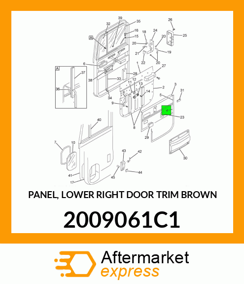 PANEL, LOWER RIGHT DOOR TRIM BROWN 2009061C1