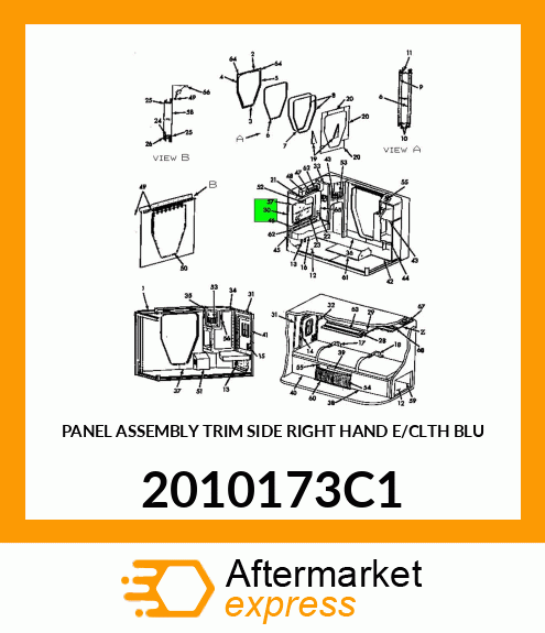 PANEL ASSEMBLY TRIM SIDE RIGHT HAND E/CLTH BLU 2010173C1