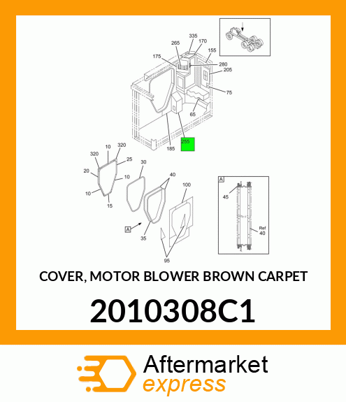 COVER, MOTOR BLOWER BROWN CARPET 2010308C1