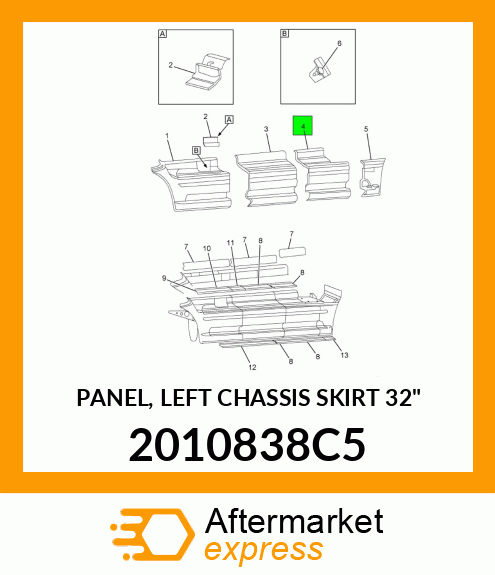 PANEL, LEFT CHASSIS SKIRT 32" 2010838C5