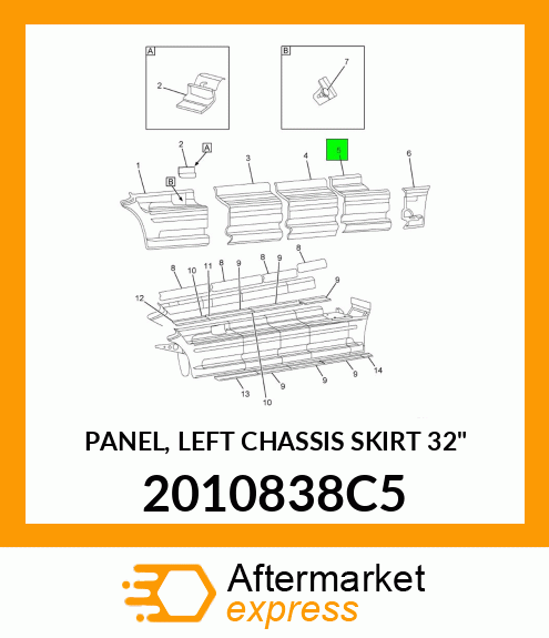 PANEL, LEFT CHASSIS SKIRT 32" 2010838C5