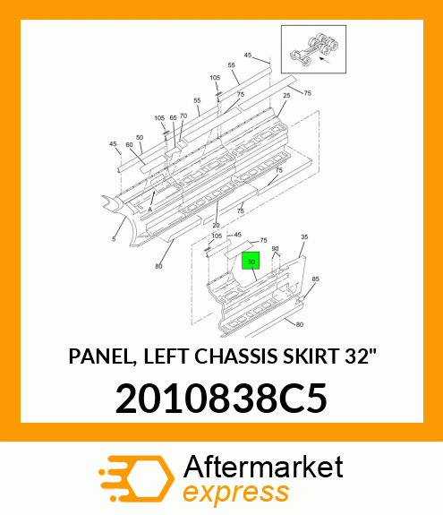 PANEL, LEFT CHASSIS SKIRT 32" 2010838C5