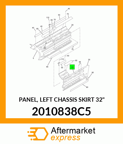 PANEL, LEFT CHASSIS SKIRT 32" 2010838C5