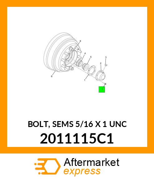 BOLT, SEMS 5/16" X 1" UNC 2011115C1