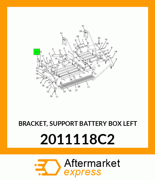 BRACKET, SUPPORT BATTERY BOX LEFT 2011118C2