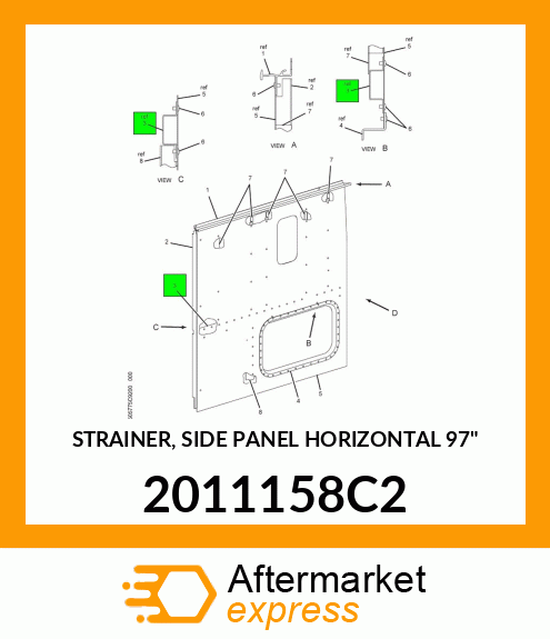 STRAINER, SIDE PANEL HORIZONTAL 97" 2011158C2