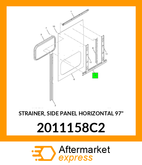 STRAINER, SIDE PANEL HORIZONTAL 97" 2011158C2