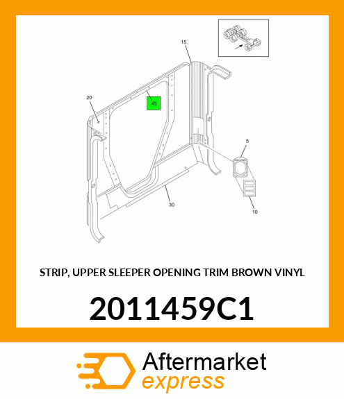 STRIP, UPPER SLEEPER OPENING TRIM BROWN VINYL 2011459C1