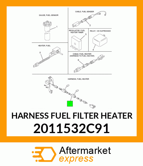 HARNESS FUEL FILTER HEATER 2011532C91