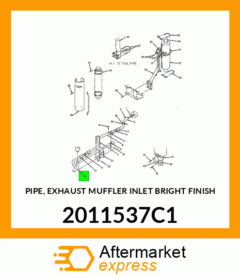 PIPE, EXHAUST MUFFLER INLET BRIGHT FINISH 2011537C1