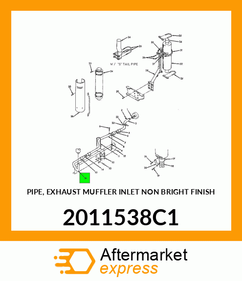 PIPE, EXHAUST MUFFLER INLET NON BRIGHT FINISH 2011538C1