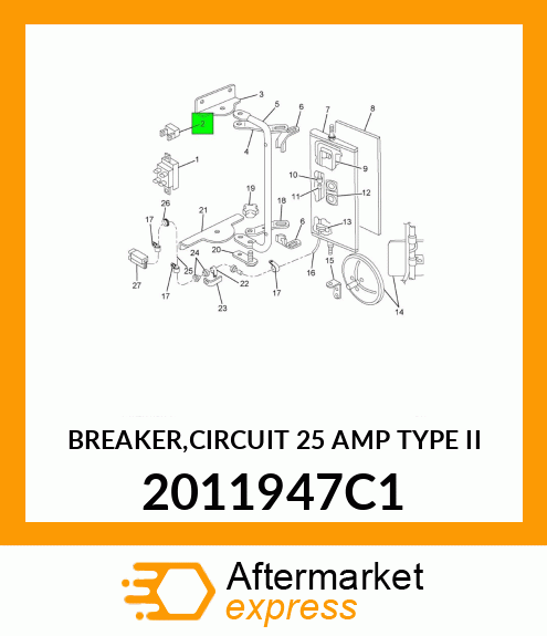 BREAKER,CIRCUIT 25 AMP TYPE II 2011947C1