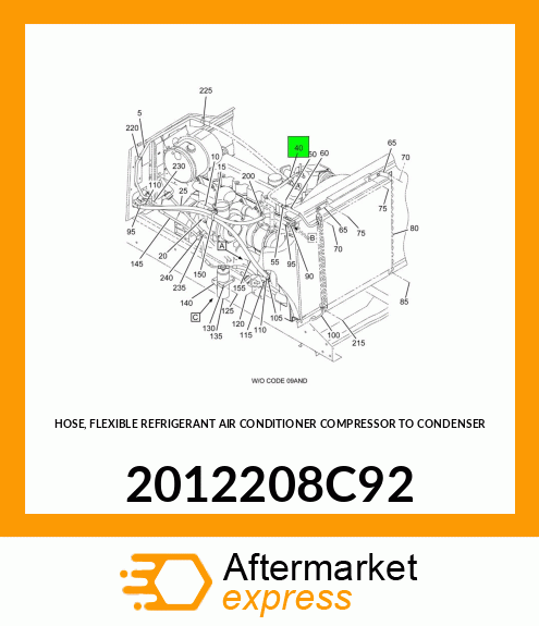 HOSE, FLEXIBLE REFRIGERANT AIR CONDITIONER COMPRESSOR TO CONDENSER 2012208C92