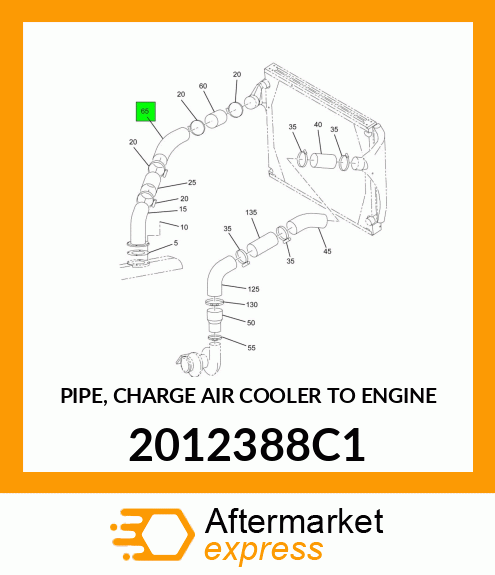 PIPE, CHARGE AIR COOLER TO ENGINE 2012388C1