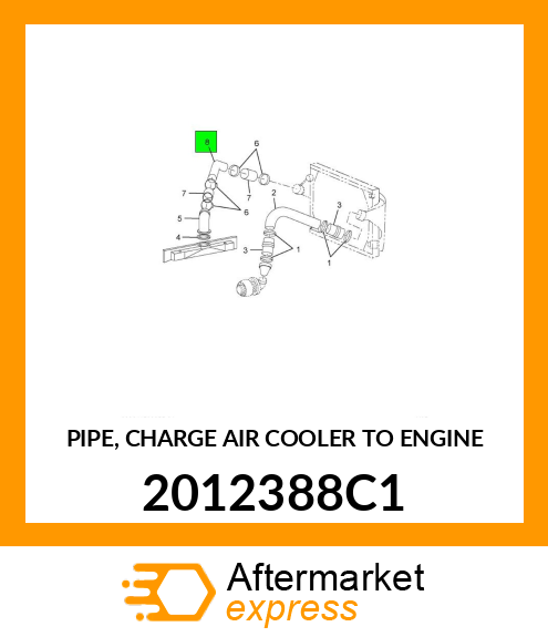 PIPE, CHARGE AIR COOLER TO ENGINE 2012388C1