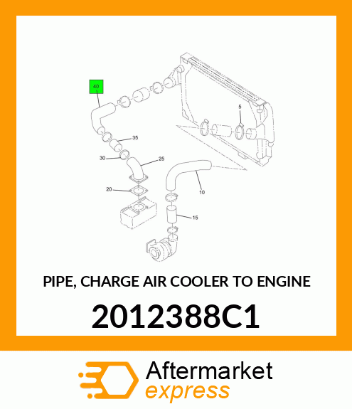 PIPE, CHARGE AIR COOLER TO ENGINE 2012388C1