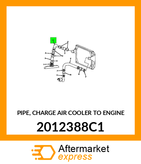 PIPE, CHARGE AIR COOLER TO ENGINE 2012388C1