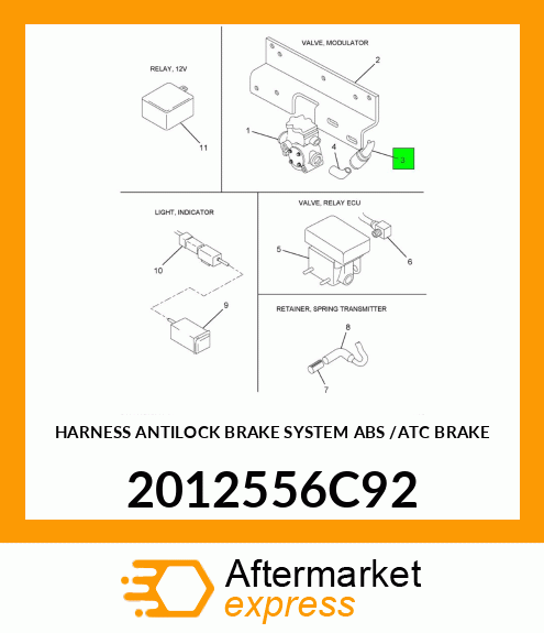 HARNESS ANTILOCK BRAKE SYSTEM ABS /ATC BRAKE 2012556C92