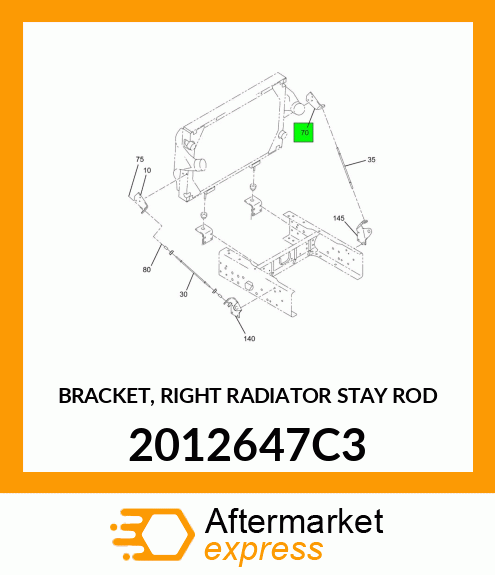 BRACKET, RIGHT RADIATOR STAY ROD 2012647C3