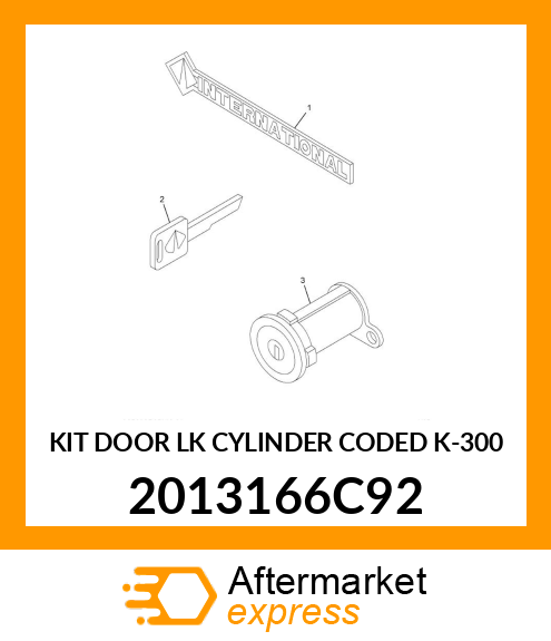 KIT DOOR LK CYLINDER CODED K-300 2013166C92