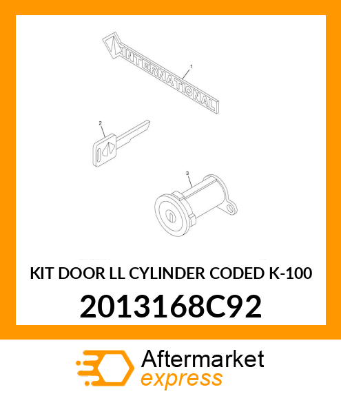 KIT DOOR LL CYLINDER CODED K-100 2013168C92