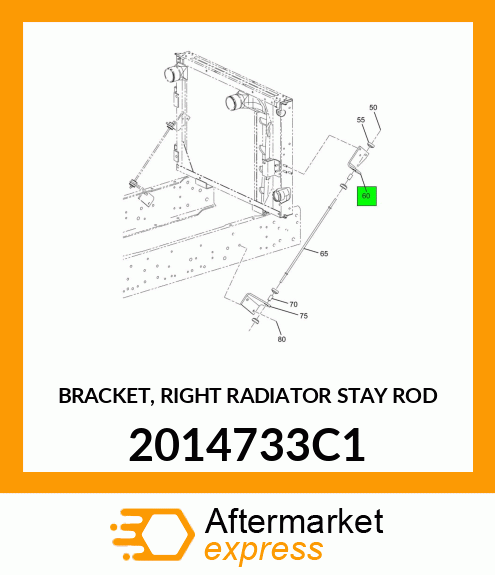 BRACKET, RIGHT RADIATOR STAY ROD 2014733C1