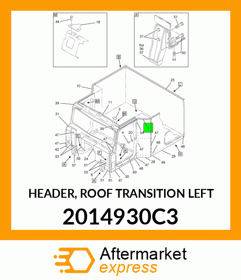 HEADER, ROOF TRANSITION LEFT 2014930C3