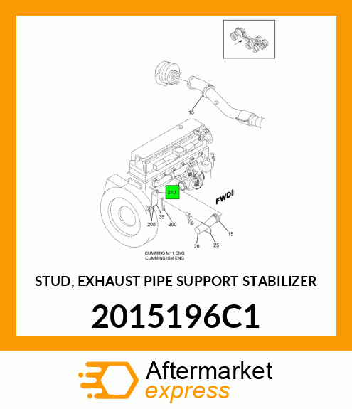 STUD, EXHAUST PIPE SUPPORT STABILIZER 2015196C1