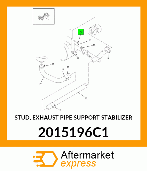 STUD, EXHAUST PIPE SUPPORT STABILIZER 2015196C1