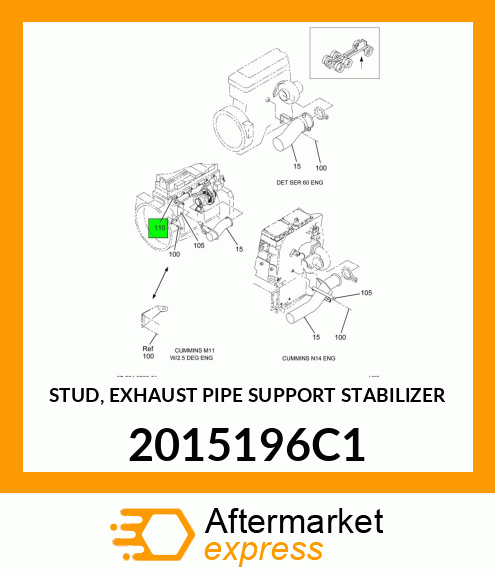 STUD, EXHAUST PIPE SUPPORT STABILIZER 2015196C1