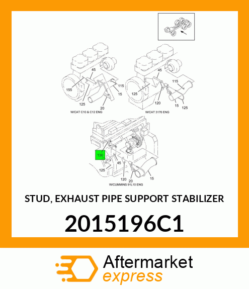 STUD, EXHAUST PIPE SUPPORT STABILIZER 2015196C1