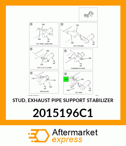 STUD, EXHAUST PIPE SUPPORT STABILIZER 2015196C1