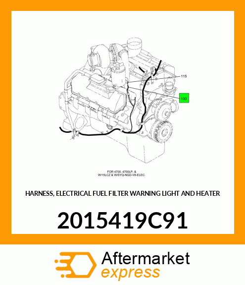 HARNESS, ELECTRICAL FUEL FILTER WARNING LIGHT AND HEATER 2015419C91