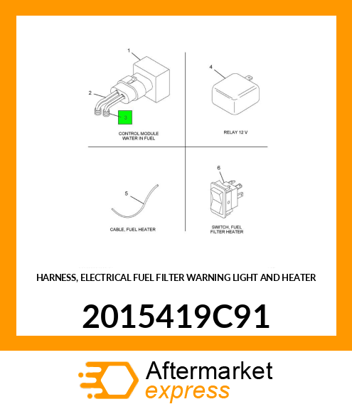 HARNESS, ELECTRICAL FUEL FILTER WARNING LIGHT AND HEATER 2015419C91