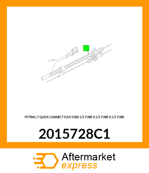FITTING, "T" QUICK CONNECT FLEX TUBE 1/2" TUBE X 1/2" TUBE X 1/2" TUBE 2015728C1
