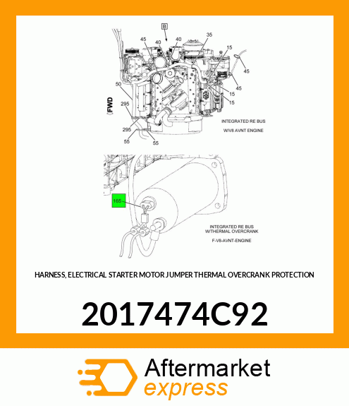 HARNESS, ELECTRICAL STARTER MOTOR JUMPER THERMAL OVERCRANK PROTECTION 2017474C92