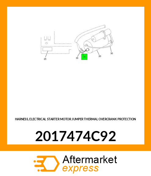 HARNESS, ELECTRICAL STARTER MOTOR JUMPER THERMAL OVERCRANK PROTECTION 2017474C92